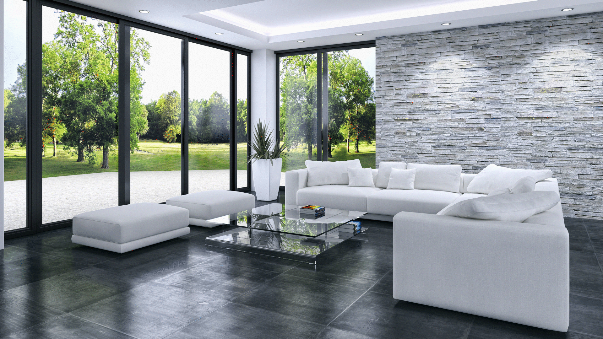 BlinkTint smart glass switching from opaque to clear